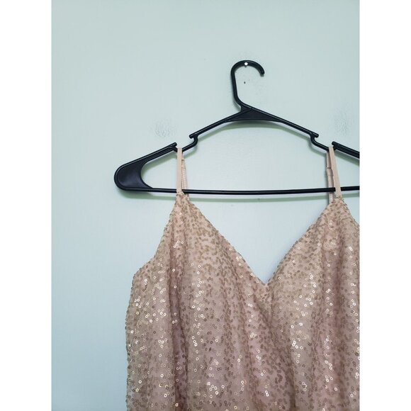 Kennedy Blue Women 8 Bridesmaid Dress Gold Sparkly All Over Sequins 28368 NWT - Picture 4 of 7